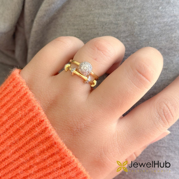 Half Moon Sphere Ring