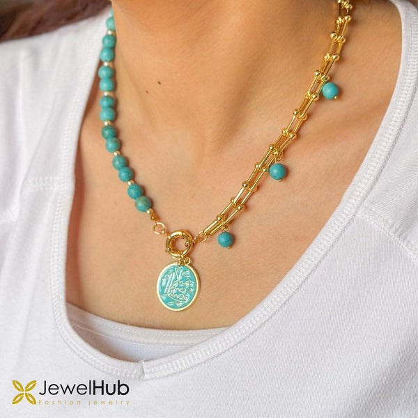فصبرا جميلا Turquoise U-link Necklace