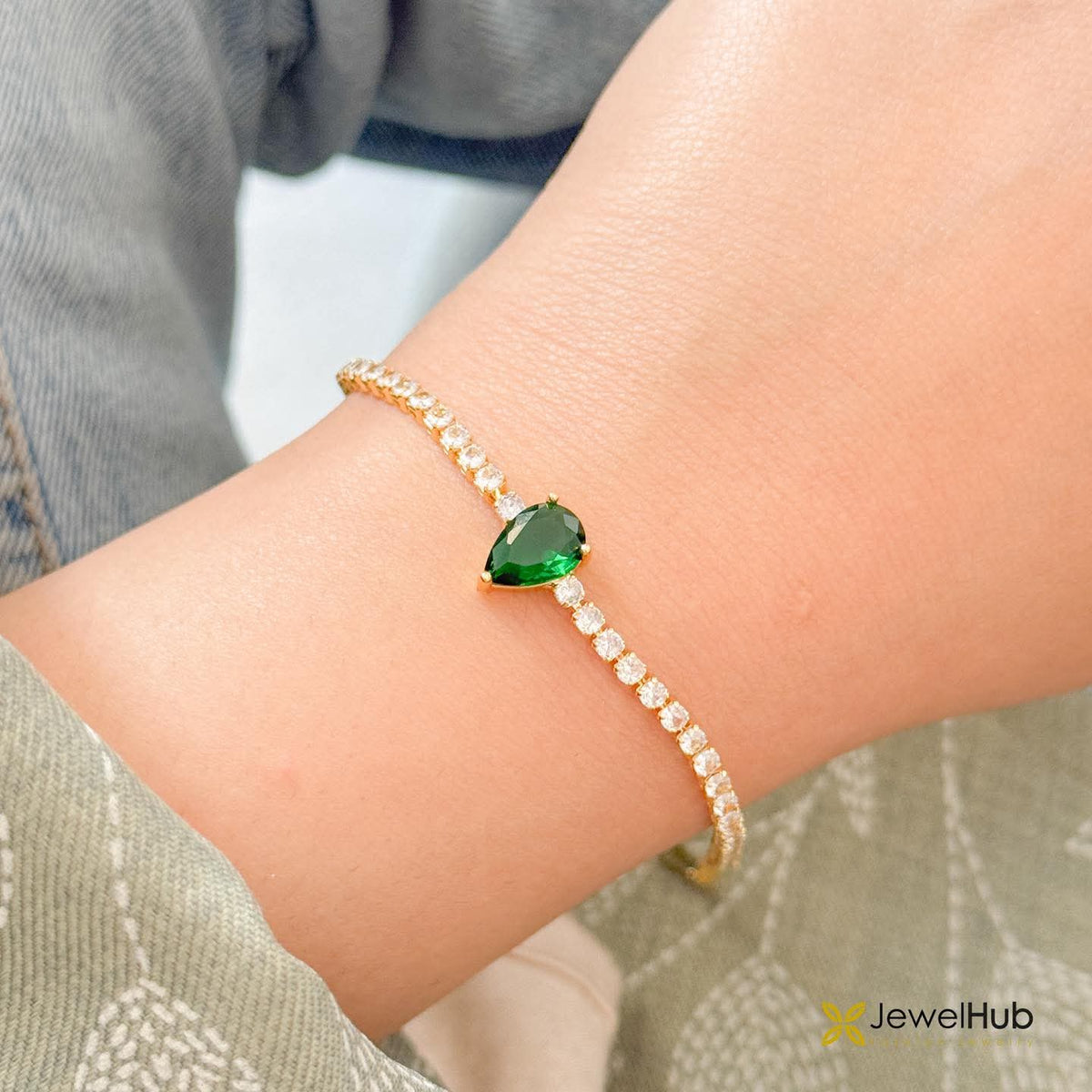 CZ Tear Tennis Bracelet