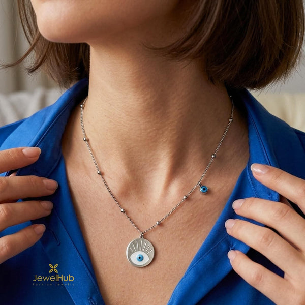 Blue Evil Eye Pendant Necklace