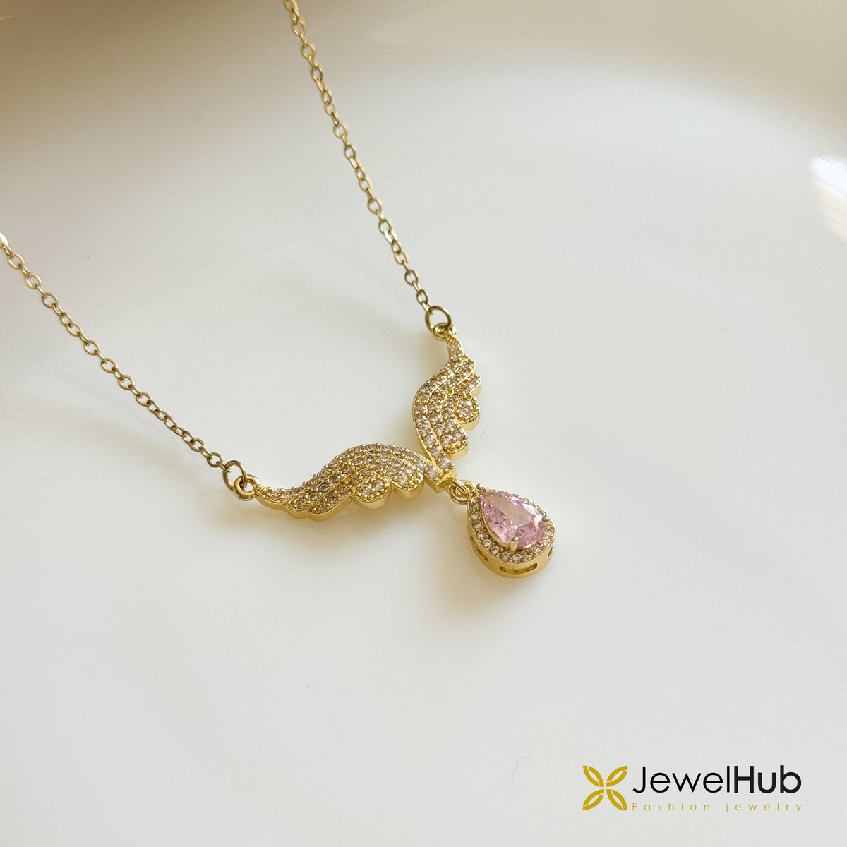 Pink Winged Bird Necklace