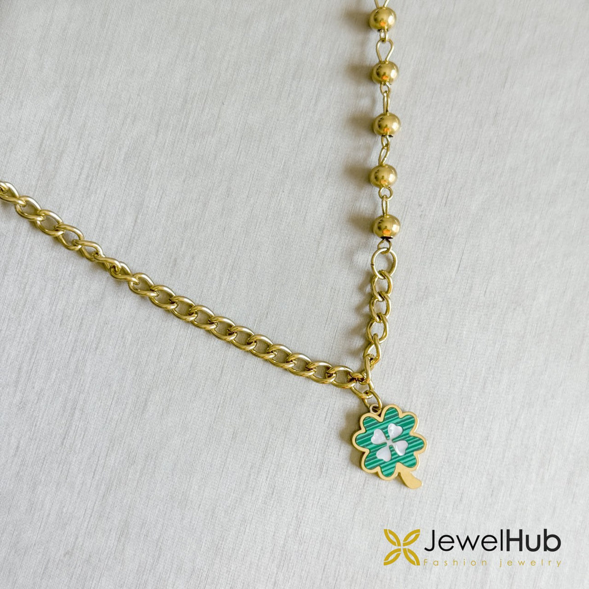 Green Rose Orbit Necklace