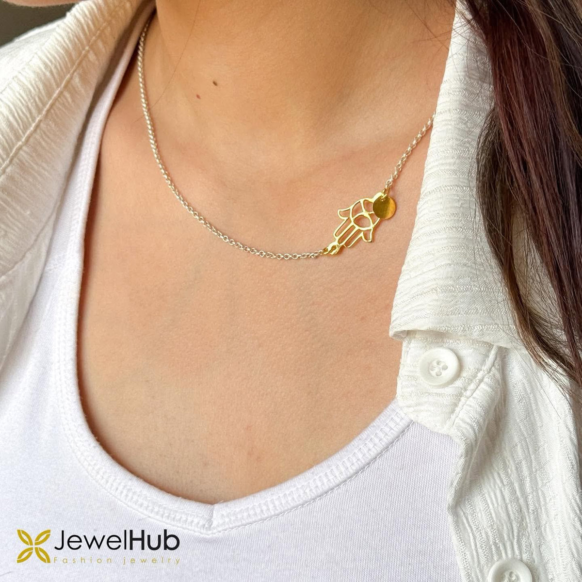 Gold Hamsa Chain Necklace
