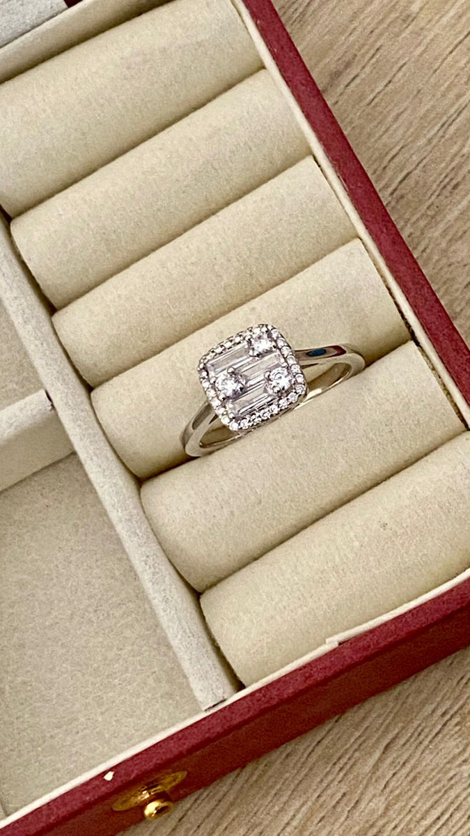 Brilliance  Square Halo Ring