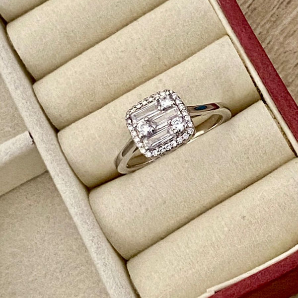 Brilliance  Square Halo Ring