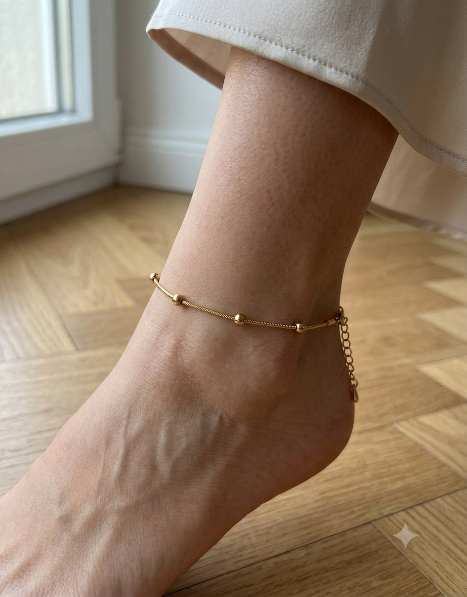 Golden Dots Anklet
