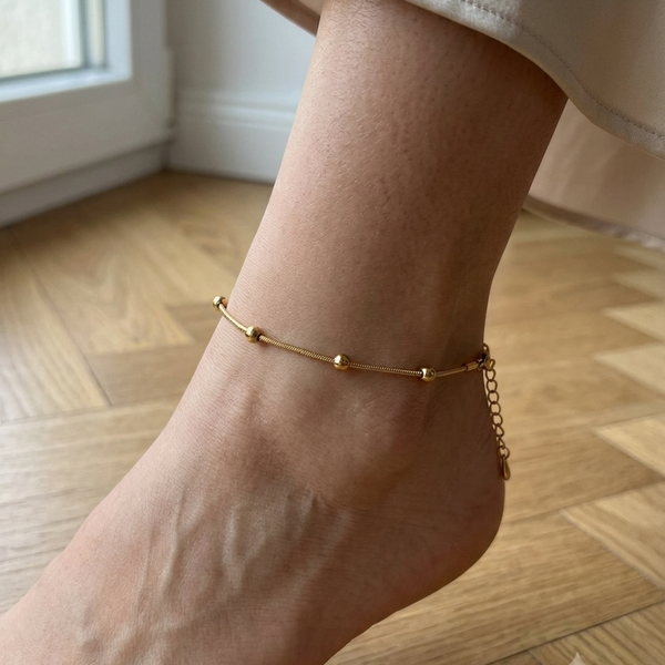 Golden Dots Anklet