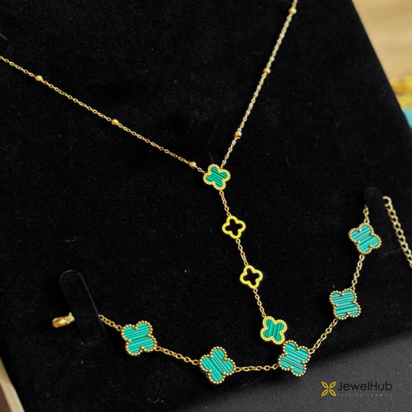Van Cleef Frame Drop Necklace & Bracelet Set