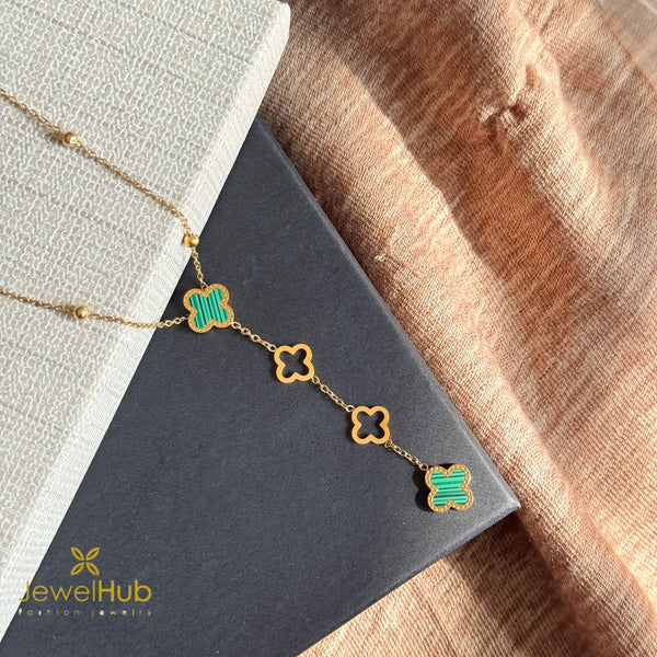 Van Cleef Frame Drop Necklace & Bracelet Set
