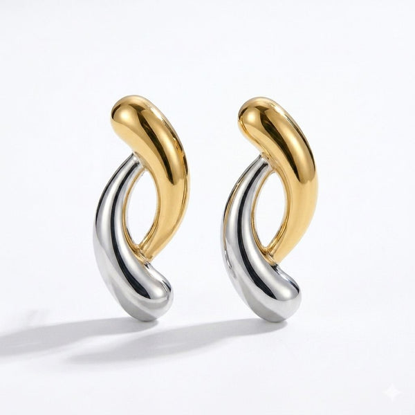 Two-Tone Hoop Earrings