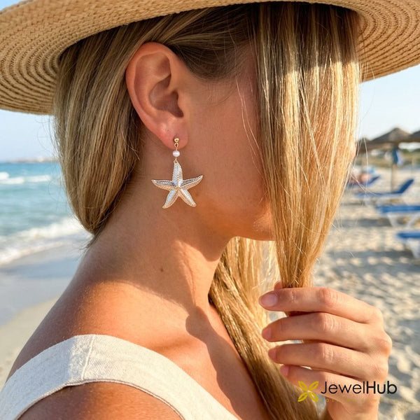The Aurelia Pearl & Starfish Earrings