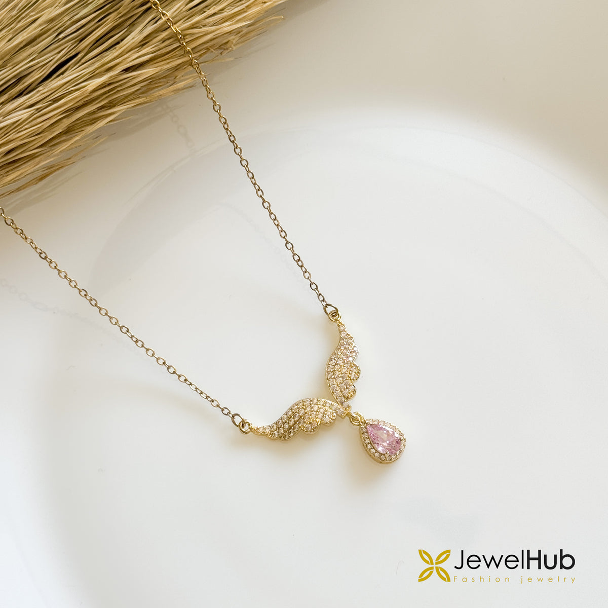 Pink Winged Bird Necklace