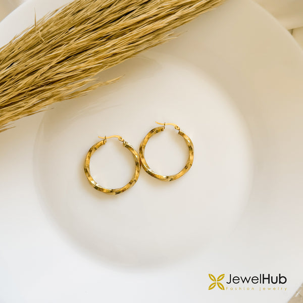 Golden Twist Drop Earrings