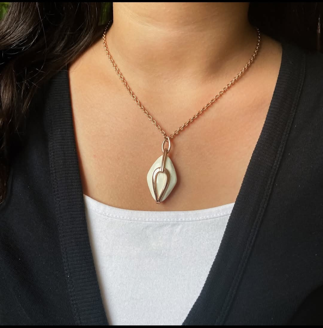 Rose Gold Geometric Cage Pendant Necklace