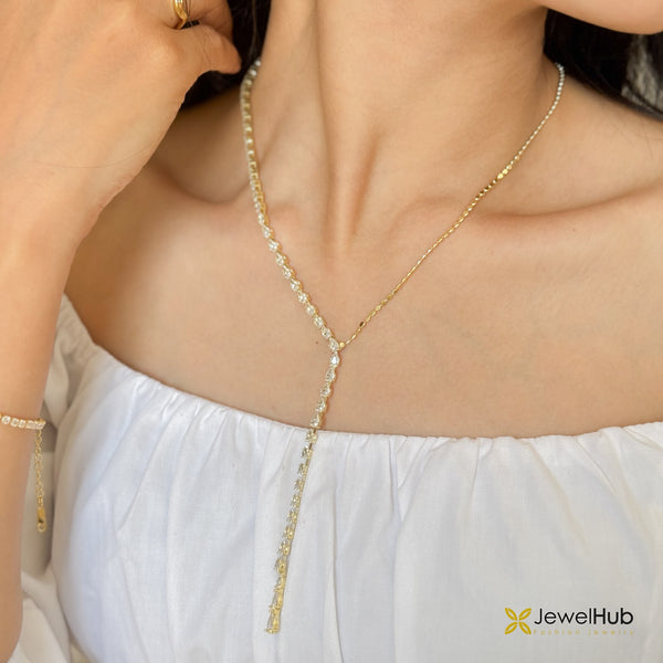 Tennis Y-Necklace Drop Lariat CZ Strand Necklace