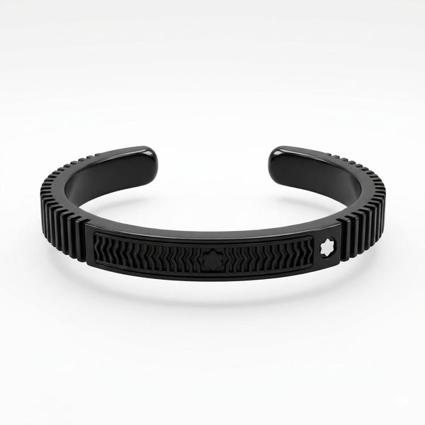 Men's Matte Black Textured Bangle