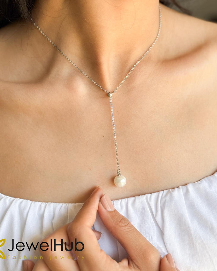 Elegant Pearl Y-Necklace / Lariat Chain Necklace