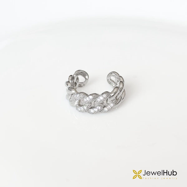 Pavé Cuban Link Open Ring