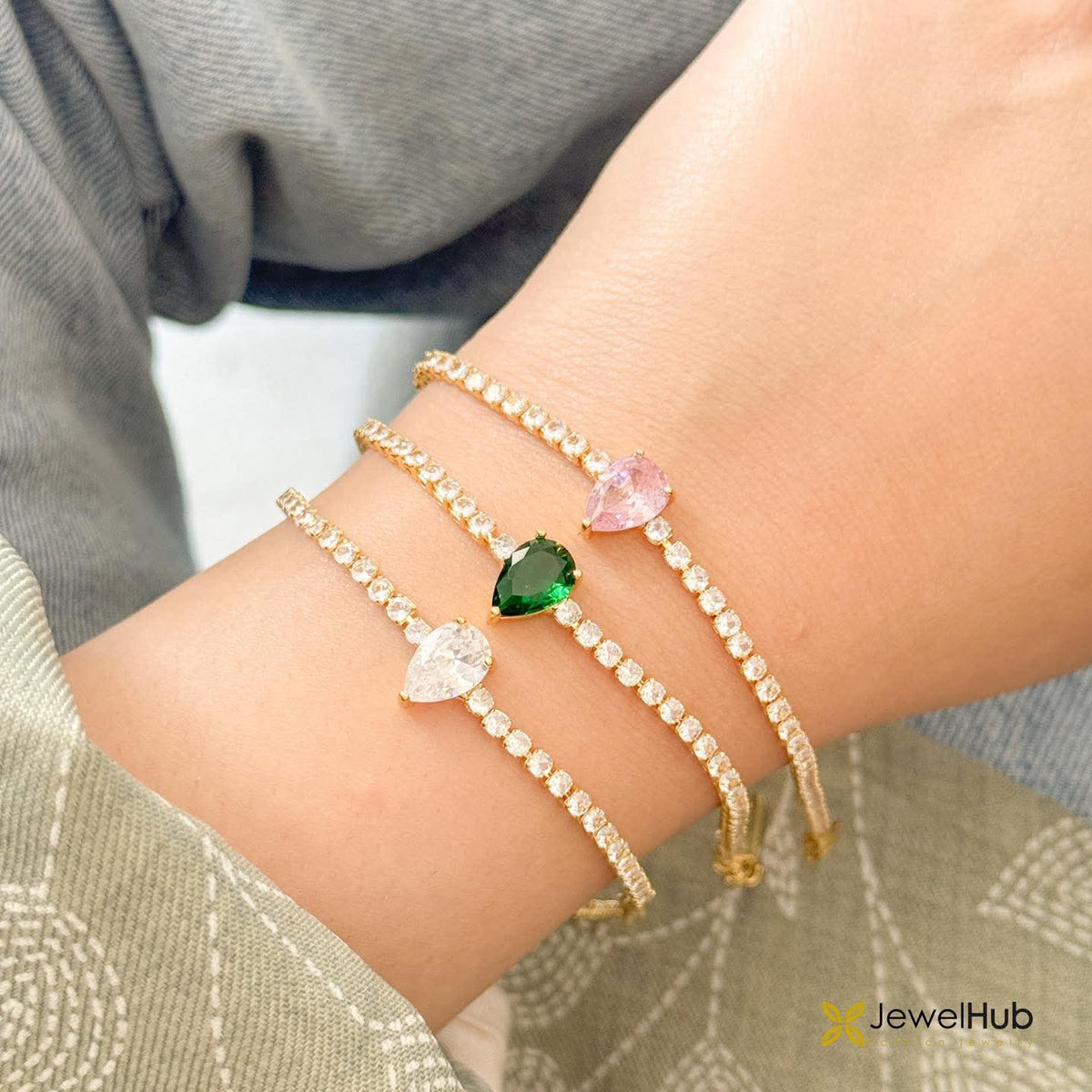 CZ Tear Tennis Bracelet