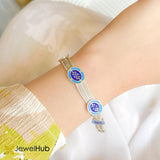 Lapis Flower Bracelet Sterling Silver