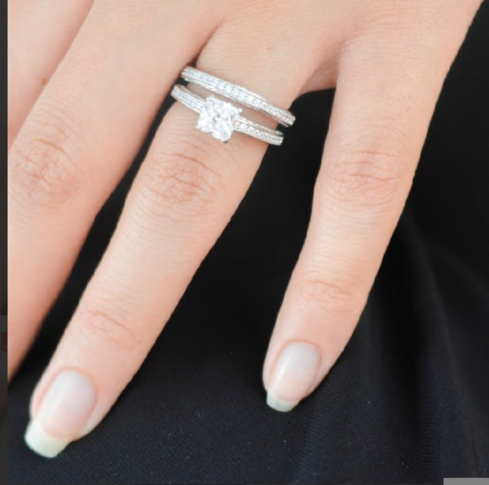 Princess Cut Twin Ring Silver 925