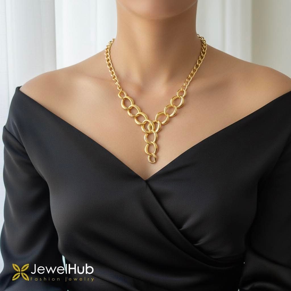 Gold Y-Lariat Chain Necklace