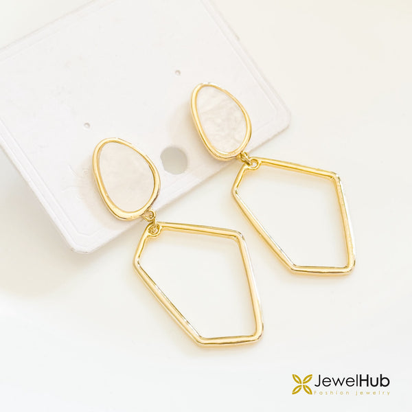 Mother of Pearl Geometric Drop Earrings