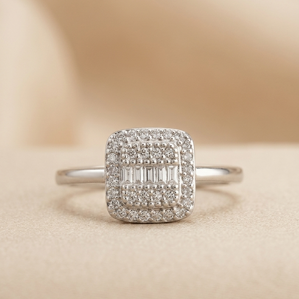 Diamond Style Square Ring