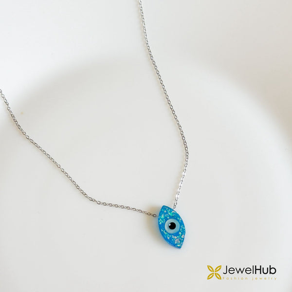 Blue Opal Evil Eye Necklace