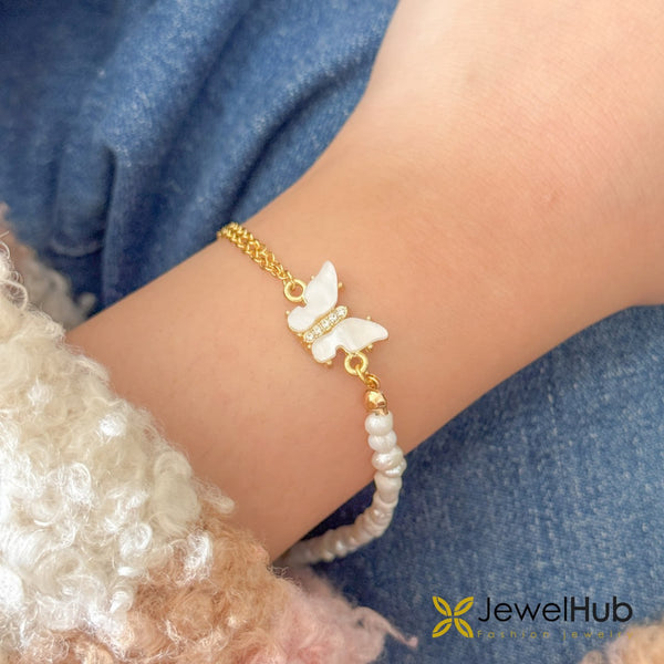 Butterfly Pearls Bracelet