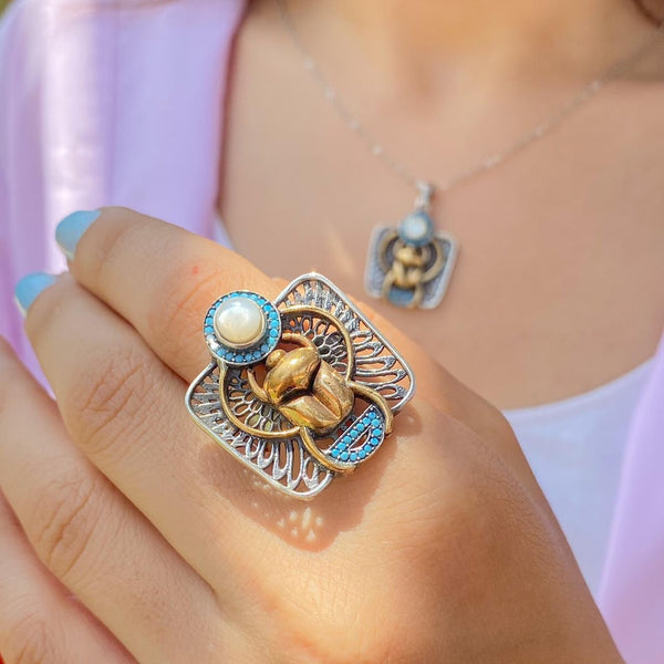 Scarab Sterling Silver Ring