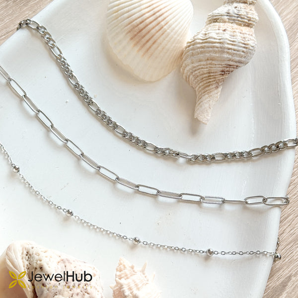 مجموعة الأساور الثلاثية (ذهبي/فضي)